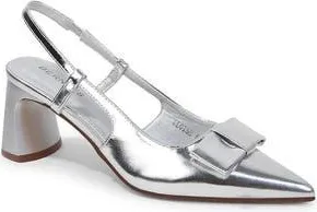 Berness Block Heel Slingback Sandal in Silver at Nordstrom Rack, Size 7.5