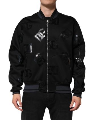 Dolce & Gabbana Logo Print Zip-up Jacket