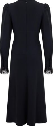Alessandra Rich Womens Midi Dress Cotton, Black