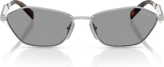Prada Tortoiseshell Angular Metal Frame Detail Sunglasses