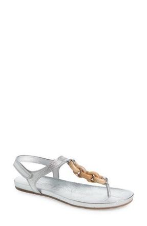 Pedro Garcia Janira Ankle Strap Sandal in Silver Petitgrain Lame-Natural at Nordstrom Rack, Size 7.5Us / 37.5Eu