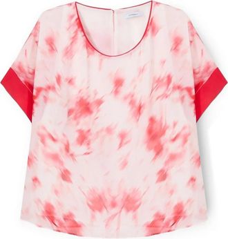 Motivi Blouse van Georgette met Chin&eacute;-patroon - Dames - Blouses - Rood - XS - Polyester - Overhemden