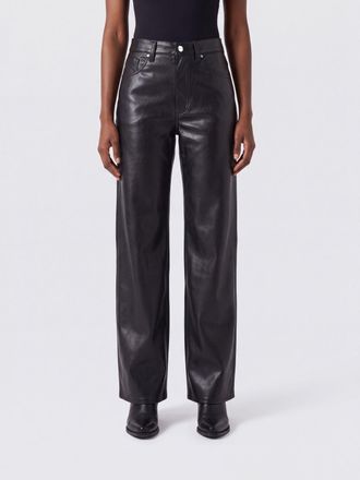 A Gold E High-Waisted Straight-Leg Recycled Leather Five-Pocket Trousers