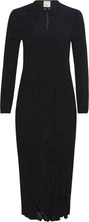 Julie Fagerholt - Heartmade Zwarte Twist Midi Jurk - Dames - Casual kleedjes - Zwart - M - Kleedjes