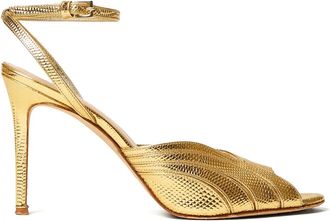 Twin-Set Sandali in pelle con cinturino alla caviglia 100mm - Giallo