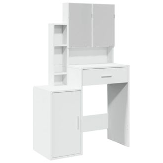 Berkfield Home Dressing Table with Cabinet White 80x35x132 cm | Size: 80 x 35 x 132 cm