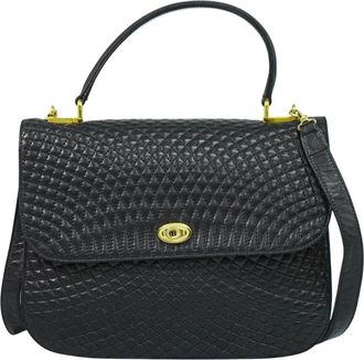 Bally Pre-owned Handbags, female, Black, Size: ONE SIZE Pre-owned Vintage Quilted Leather Satchel Handbag