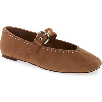 Reformation Bethany Ballet Flat in Farro Suede Studs at Nordstrom, Size 10.5