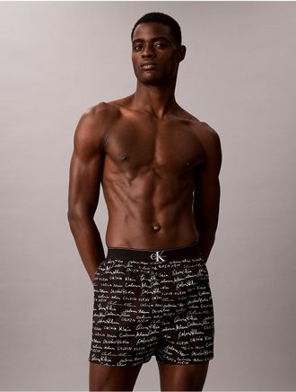 Calvin Klein Mens Monogram Logo Slim Boxer - Black - XL