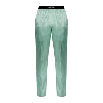 Tom Ford Pyjamas, male, Green, Size: 2XL Silk Pajama Pants