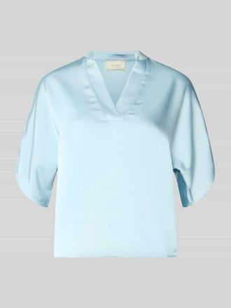 Neo Noir Neo Noir Regular Fit Bluse aus Satin mit V-Ausschnitt Modell Anelle in Hellblau, Gr&ouml;&szlig;e 38