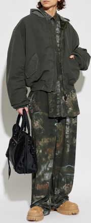 Balenciaga Insulated Jacket With Hood, Mens, Green