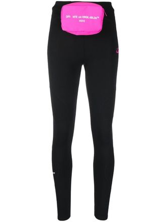 Off-white Leggings For Run con pouch removibile - Nero