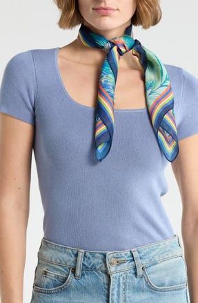 Vince Camuto Peacock Feather Print Bandana in Navy Multi at Nordstrom Rack