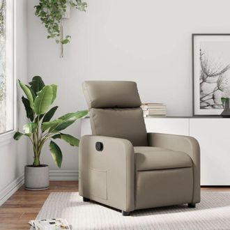 vidaXL Sill&oacute;n Reclinable De Cuero Sint&eacute;tico Color Capuchino Vidaxl