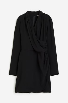 H&M Drapiertes Wickelkleid - Schwarz