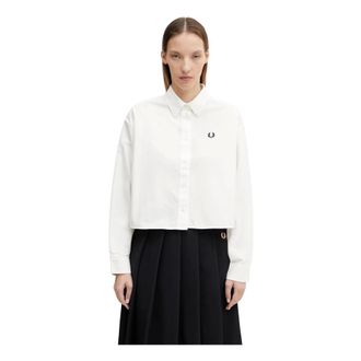 Fred Perry Overhemden, Dames, Wit, S, Shirts