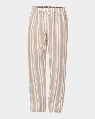 Majestic International Men & apos;s Summer Woven Stripe Lounge Pants