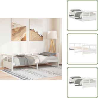 vidaXL Letto con doghe - vidaXL Dormeuse senza Materasso Bianca 90x200 cm Legno Massello Pino - Divano letto in legno