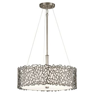 Loops 3 Bulb Ceiling Pendant Light Fitting Classic Pewter LED E27 100W Bulb
