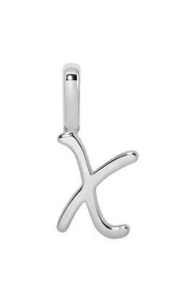 Made by Mary Script Initial Charm Silver in Silver Initial X at Nordstrom
