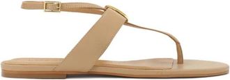 Kazar Beige platte flip flop sandalen - Dames - Sandalen - Beige - 38 EU - Leer - Schoenen