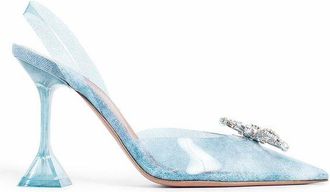 Amina Muaddi Blue Plexiglass High Heel Womens Pumps