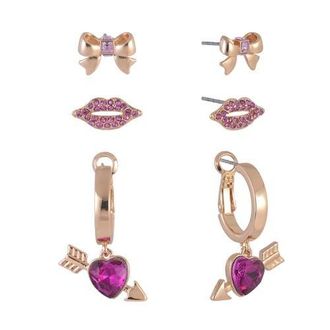 Hallmark Gold Tone Trio Earring Set in Pink at Nordstrom