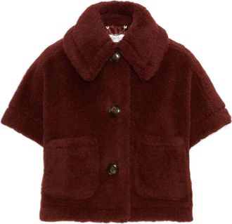 Max Mara Teddy Cape - Dames - Jassen - Rood - Maat: M/L Zijde