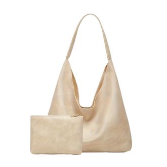 Generic Compatible For Tote bag hand bill of lading shoulder womens retro simple large(Ivory)