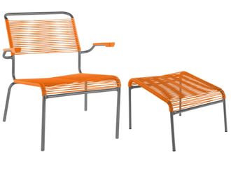 Schubiger M&ouml;bel Spaghetti-Lounger + Hocker S&auml;ntis mit Armlehnen
