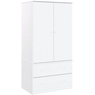 vidaXL Wardrobe alta White 90x55x170 cm Solid Wood Pine Vidaxl