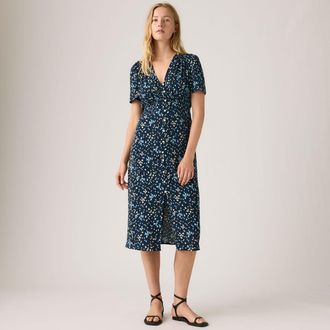 Levi's Paola Short Sleeve Midi Dress - Womens - XS - Blue