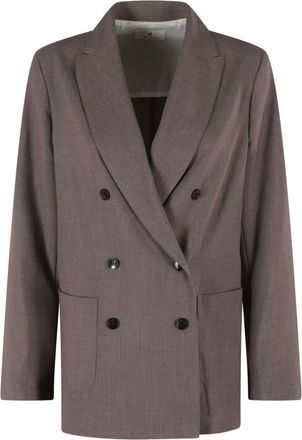 Myths Blazer doppiopetto con applicazione - Marrone