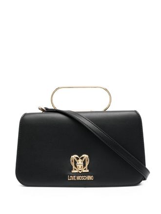 Love Moschino logo-plaque cutch bag - women - Polyurethane/Polyester/Polyester - OS - Black