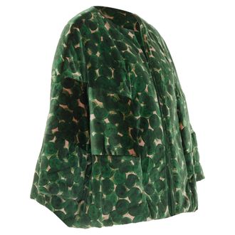 Dries Van Noten Violini Abstract Print velvet cocoon jacket