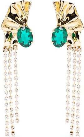 Sterling King Gold-Plated Kiki Crystal Drop Earrings - Womens - 18kt Gold Plated Brass/Crystal