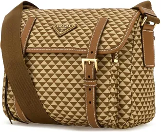 Prada Womens Printed Re-Nylon Crossbody Bag Caramel Poliammidericiclata-Vitello Borse A Tracolla