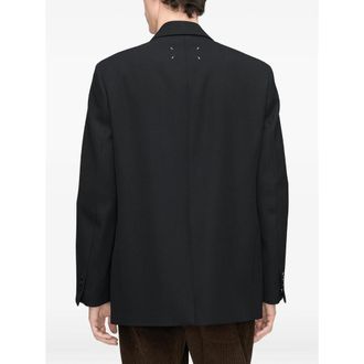 Maison Margiela Wool Single-Breasted Blazer - Black