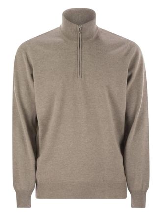 Brunello Cucinelli half-zip cashmere sweater - men - Cashmere - 50 - Neutrals