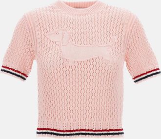 Thom Browne Light Pink Crew Neck T-Shirt