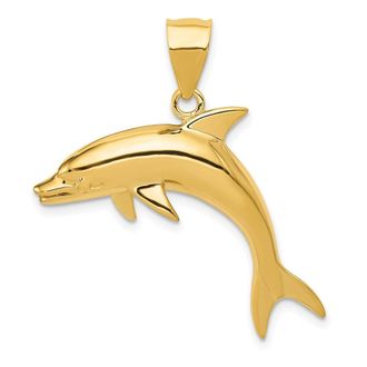 Diamond2Deal 14k Yellow Gold Dolphin Pendant