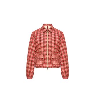 Moncler Moncler Lanset Velvet Down Shirt Jacket, Women, Red, Size: 00