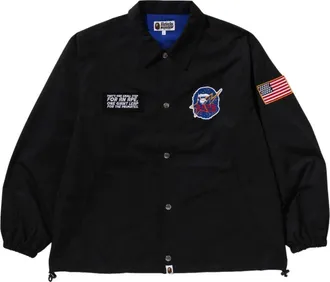 A Bathing Ape Space Ape Relaxed Fit Coach Jacket Black 1K70-140-008-BLACK