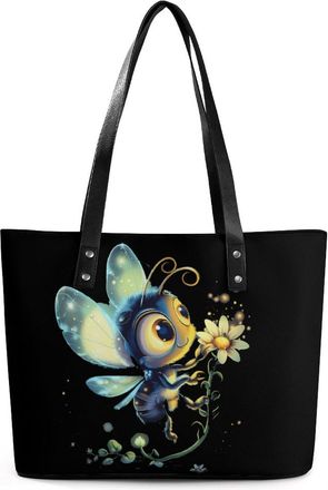 Generic Funny Firefly Bugs Insects Tote Bags for Women Cute Shoulder Purses Handbags