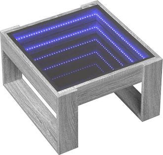 vidaXL Mesa De Centro Con Infinity Led Gris Sonoma 50x53x30 Cm Vidaxl