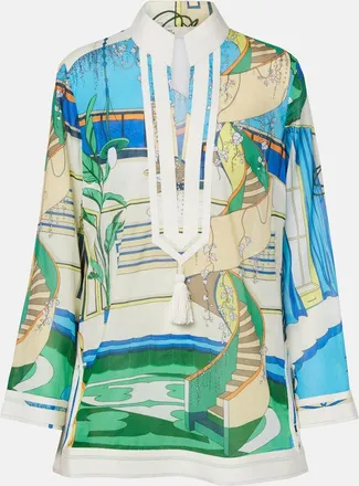 Tory Burch Printed cotton voile tunic