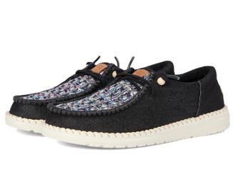 Hey Dude Wendy Funk Crafted Tweed 44239-001 Womens Black Slip-On Shoes LIQ990