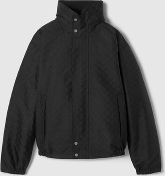 Gucci Reversible Cotton Ripstop Zip Jacket, Size 42, Black, Ready-to-wear