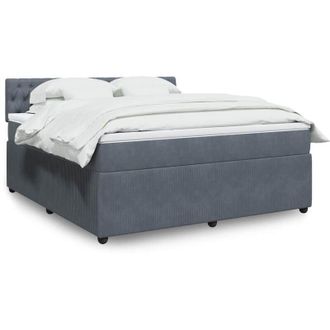 vidaXL Vidaxl - Cama Box Spring Con Colch&oacute;n Terciopelo Gris Oscuro 180x200 Cm